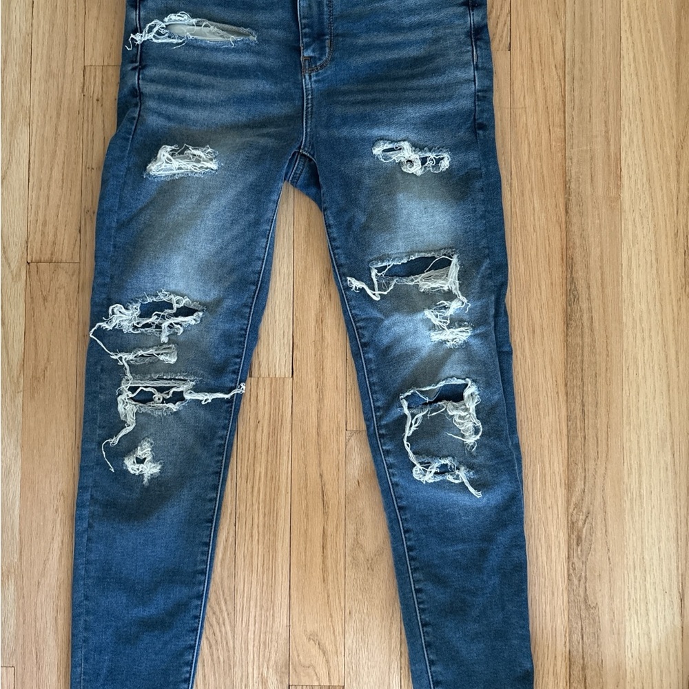 American Eagle Outfitters Distressed Blue Jeggings